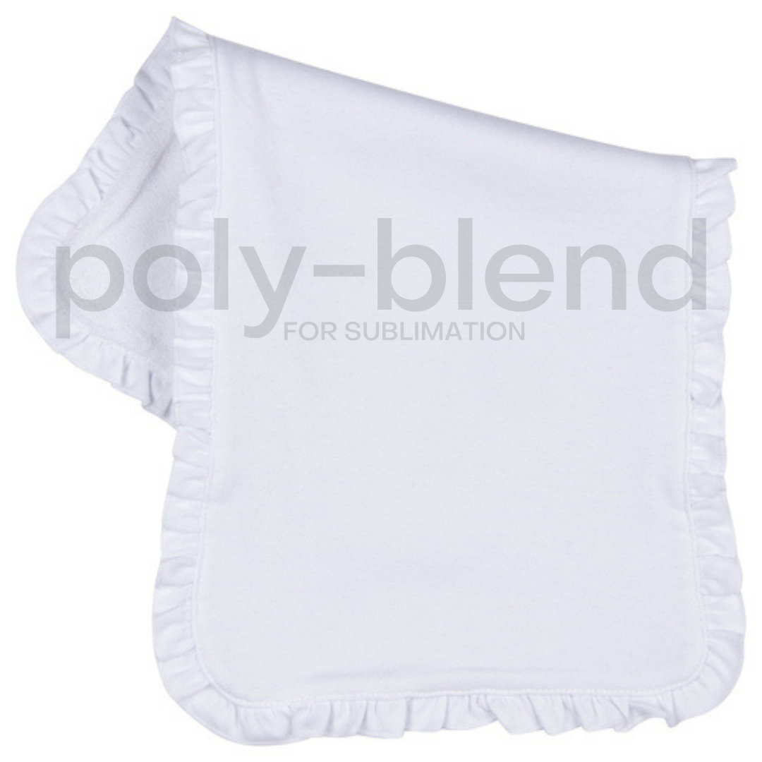 *Sublimation Blanks* Blank Infant Burp Cloth - Ruffle - Poly Blend